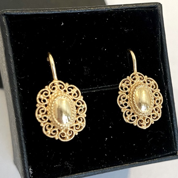 14kt Italian Filigree Earrings - Picture 1 of 6